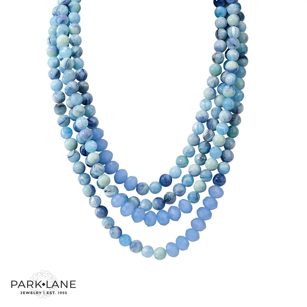 Park Lane Multi-Blue Beaded Necklace